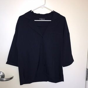 SheIn Boxy Button-Up Blouse NWOT